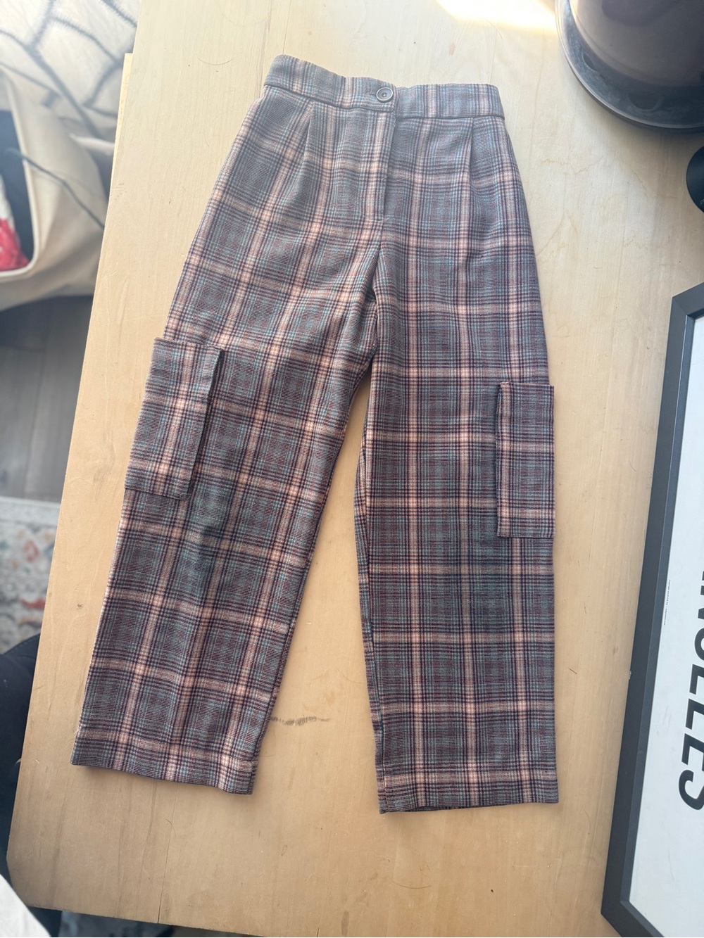 Zara Kids Tartan Cargo Pants - 9